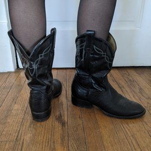 Vintage Tony Lama Cowboy Boots / black leather